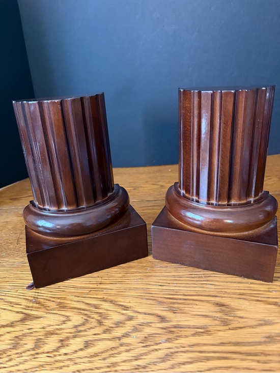 The Bombay Company Other - VTG 1991 The Bombay Company Neoclassical Mahogany Fluted Column Bookends Set